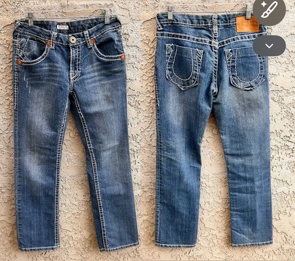 True Religion Limited Edition Low Rise Jeans Horseshoe Stitch Size 29